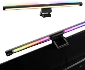 Beam Monitor Light Bar, LED Light Bard for Eye Caring, e-Reading, LED Desk Lamp with Auto-Dimming, Touch Control, No Screen Glare, Space Saving, Home Office Task Lamps (Black (RGB Backlight))