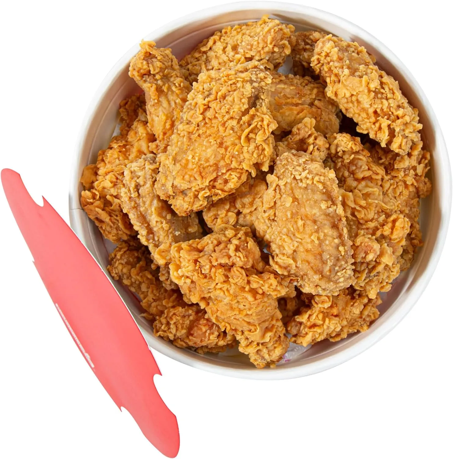 Bio Tek 85 Ounce Chicken Buckets With Lids, 25 Greaseproof Paper Disposable Buckets - Vented Lids, Freezable, Red And White, For Restaurants And Cafes
