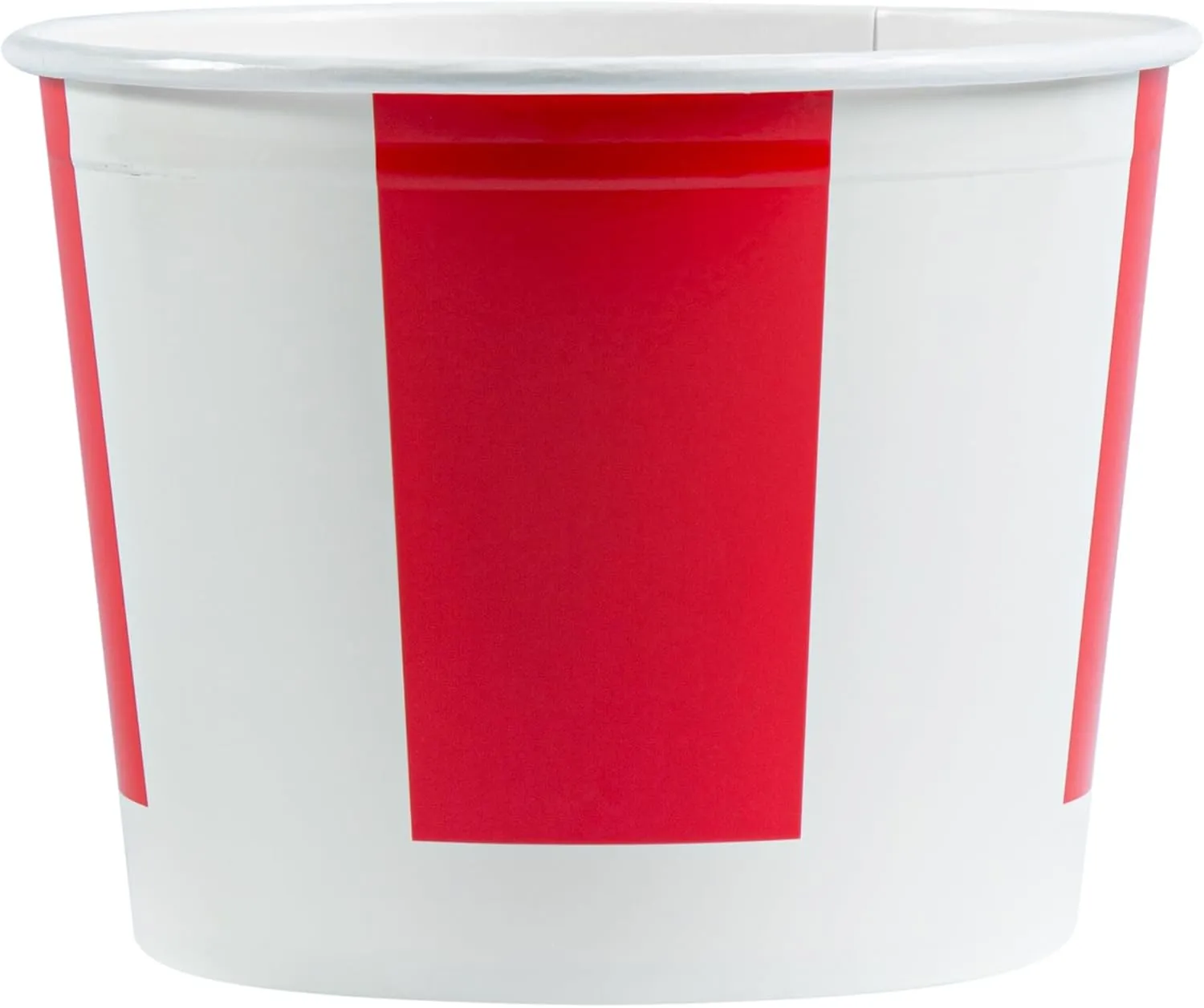 Bio Tek 85 Ounce Chicken Buckets With Lids, 25 Greaseproof Paper Disposable Buckets - Vented Lids, Freezable, Red And White, For Restaurants And Cafes