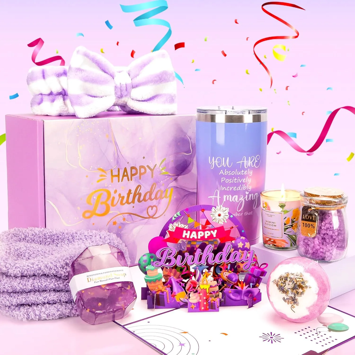 Birthday Gifts for Women Friendship, Bath Relaxing Spa Gifts Basket Set for Women, Self Care Gifts Mothers Day Gifts for Mom, Valentines Day, Sister, Wife, Girlfriend, Best Friends, Coworker