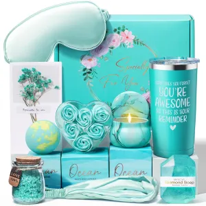 Birthday Gifts for Women Friendship, Ocean Relaxing Spa Gifts Basket for Women Self Care Gifts, Thank You Gifts Bath Set Mothers Day Gifts for Mom Her Best Friend Wife Sister Coworker Nurse Teacher