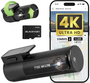 BlackVue DR970X-2CH LTE NA 64GB | 2 Channel 4K LTE Cloud Dashcam | Easy Cloud connectivity with Built-in Nano SIM Card | WiFi GPS, Cloud Connectivity | LTE Dashcam Front and Rear