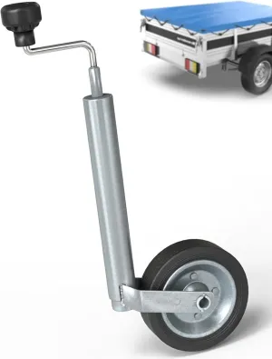 Boat Trailer Jack with Wheel - Trailer Jack Wheel, Trailer Support Wheel with Solid Rubber Tires (150kg Support Load), Support Wheel for Trailers Caravans, with Holder Clamp 48mm Mount