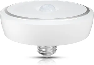 Bonlux PIR Motion Sensor LED Ceiling Light, 15W (150W Equivalent) E26 Medium Base Dusk to Dawn LED Ceiling Light Auto On/Off Night Light for Walkway Porch Garage Basement Patio, Daylight 6000K