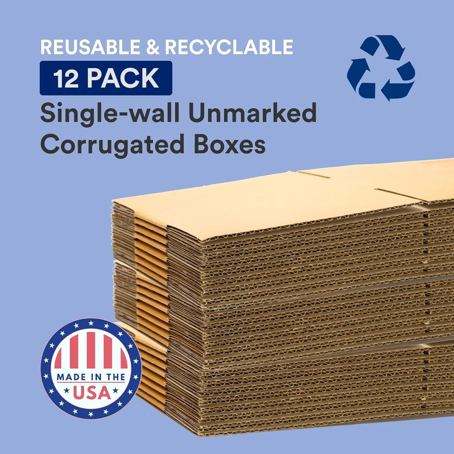 BOX USA Moving Boxes Large 20"L x 20"W x 15"H, 12-Pack | Corrugated Cardboard Box for Packing, Shipping and Storage