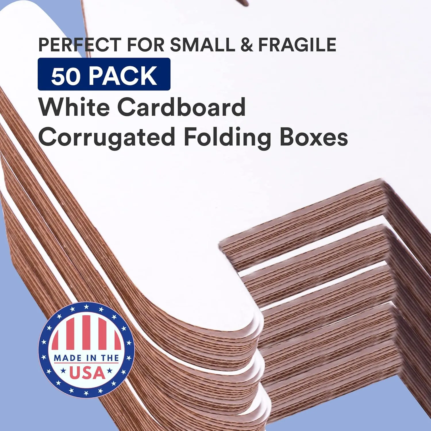 BOX USA Small Shipping Boxes 17.5"L x 3.5"W x 3.5"H, 50-Pack | Foldable Corrugated Cardboard Crush-Proof Box for Shipping, Packing, Moving and Storage