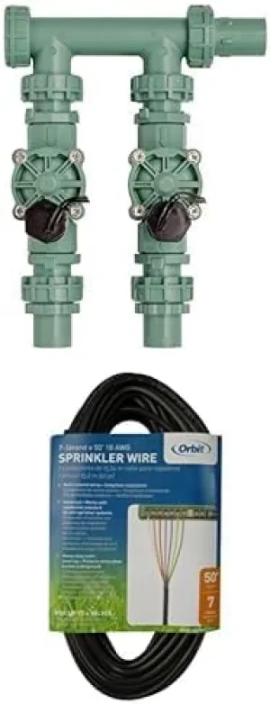 Bundle of Orbit 57250 2-Valve Heavy Duty Preassembled Manifold   57092 7-Strand/ 50-feet wire