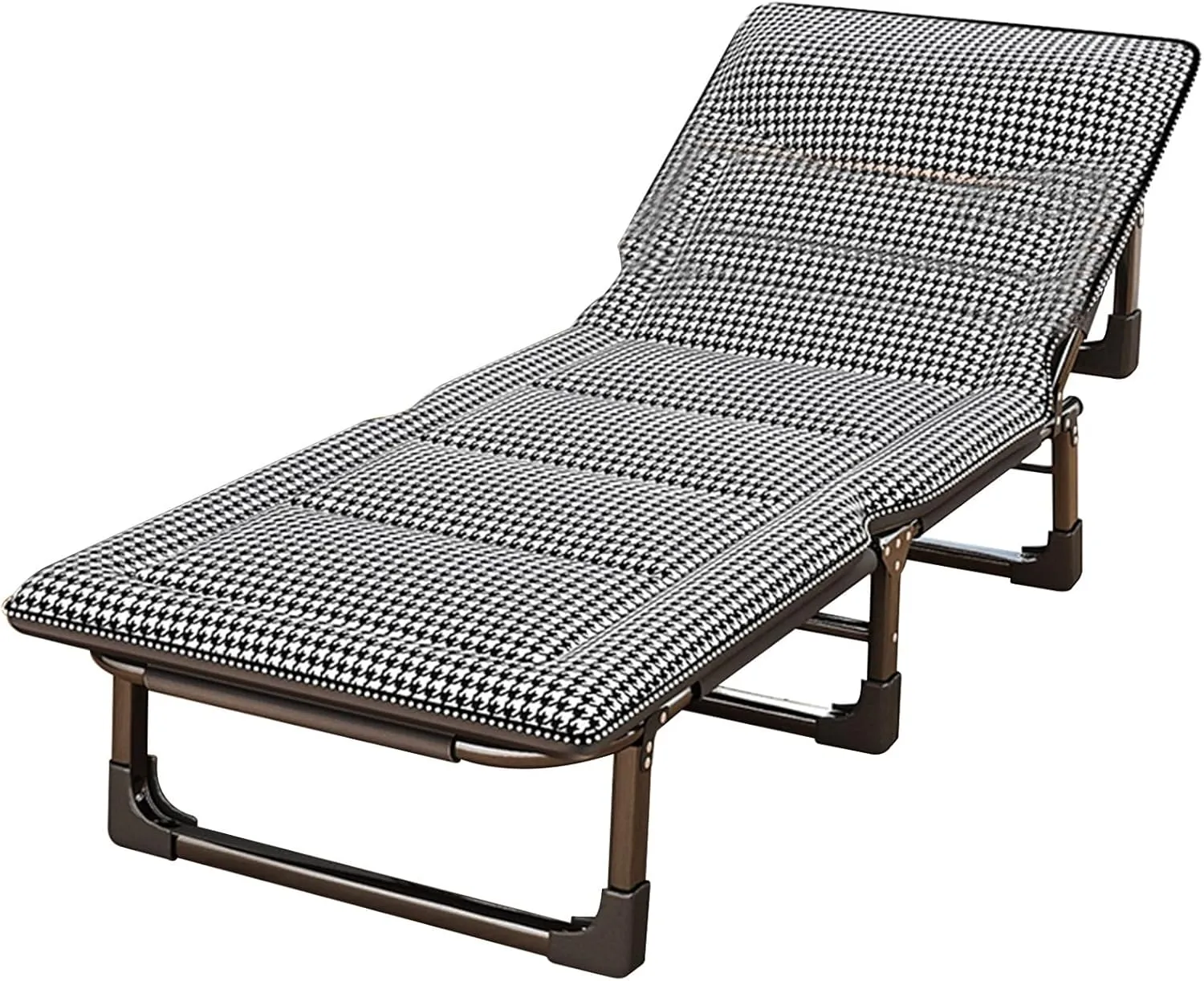 Camp Beds for Adults Foldable Adjustable 4-Position, Portable Folding Camping Cot Reclining Folding Chaise for Office Pool Camping Patio, No Assembly Needed(180x65x30cm)