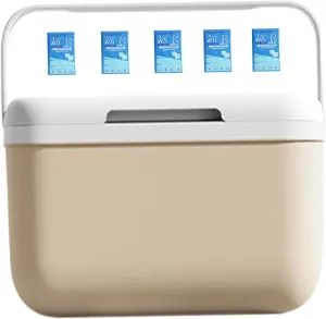 Camping Cooler, 5L Large Capacity Insulated Box Ice Retention Hard Cooler Lunch Box Portable Refrigerator for Outdoor Camping BBQ Picnic Ice Cubes Fresh-Keeping.