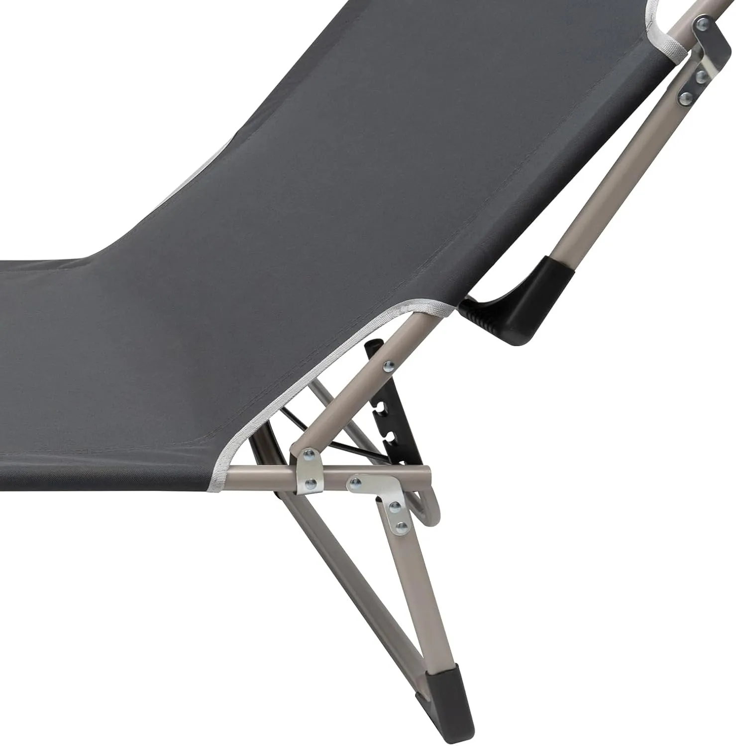 Camping Cot, Adjustable Folding Camping Cot, Outdoor Portable Lounge Chair Sleeping Cots Bed for Camping, Hiking, Traveling, Office Nap and Beach Vacation, Gray