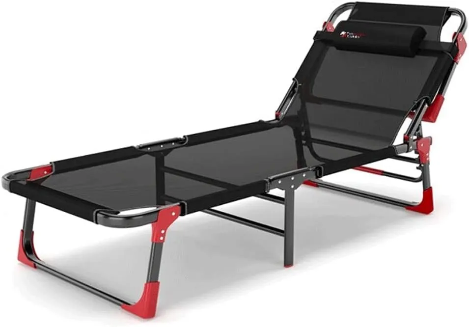 Camping Cot Bed Non-Slip Foot Pad Folding Camping Cot, Heavy Duty Collapsible Foldable Bed for Kids Adults with Non-Slip Foot Mat Comfortable for Outdoor&Indoor