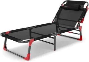Camping Cot Bed Non-Slip Foot Pad Folding Camping Cot, Heavy Duty Collapsible Foldable Bed for Kids Adults with Non-Slip Foot Mat Comfortable for Outdoor&Indoor