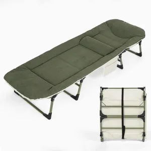 Camping cot Camping Cot with Mattress Twin Folded Bed Portable Rollaway Bed Space-Saving for Easy Storage for Guest Room Small Apartment Green Folding cot