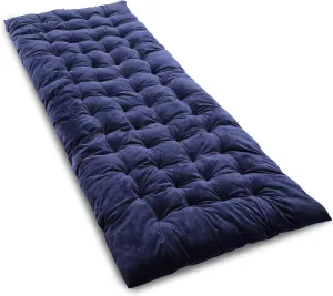 Camping Cot Pads Mattress for Adults, Comfortable Thicken 3 inches Cotton Sleeping Cot Pad Mattress, XL Wide Cot Pads with Waterproof Bottom, 75"x28", Navy Blue