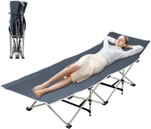 Camping Cots for Adults Folding Tent Camping Cot Bed Sleeping Cots for Adults Folding Chaise Lounge Chair Portable Compact for Outdoor Travel Camp Hiking Mountaineer Lightweight Backpack Home