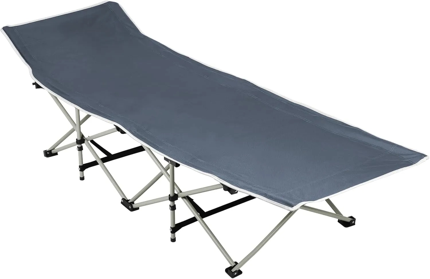 Camping Cots for Adults with Mattress, Folding Chaise Lounge Chair for Indoor Outdoor Travel, Portable Folding Cots for Sleeping, Lightweight Stable Durable Black