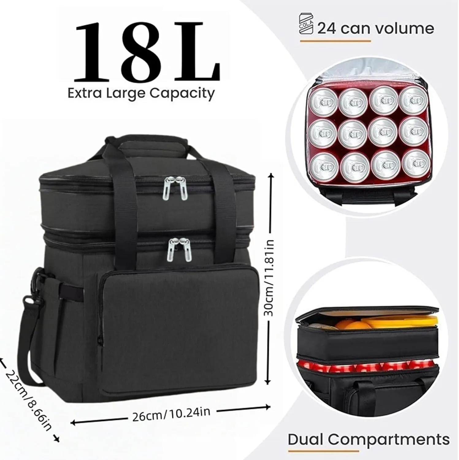 Car Camping Coolers for Daily eMoovy/Eurocargo/S-Way/T-Way/X-Way/Massif/Stralis/Trakker, Leak Proof Cooler, Portable Lightweight Ice Chest Box, Compartments Waterproof Insulated Bag,D-Red