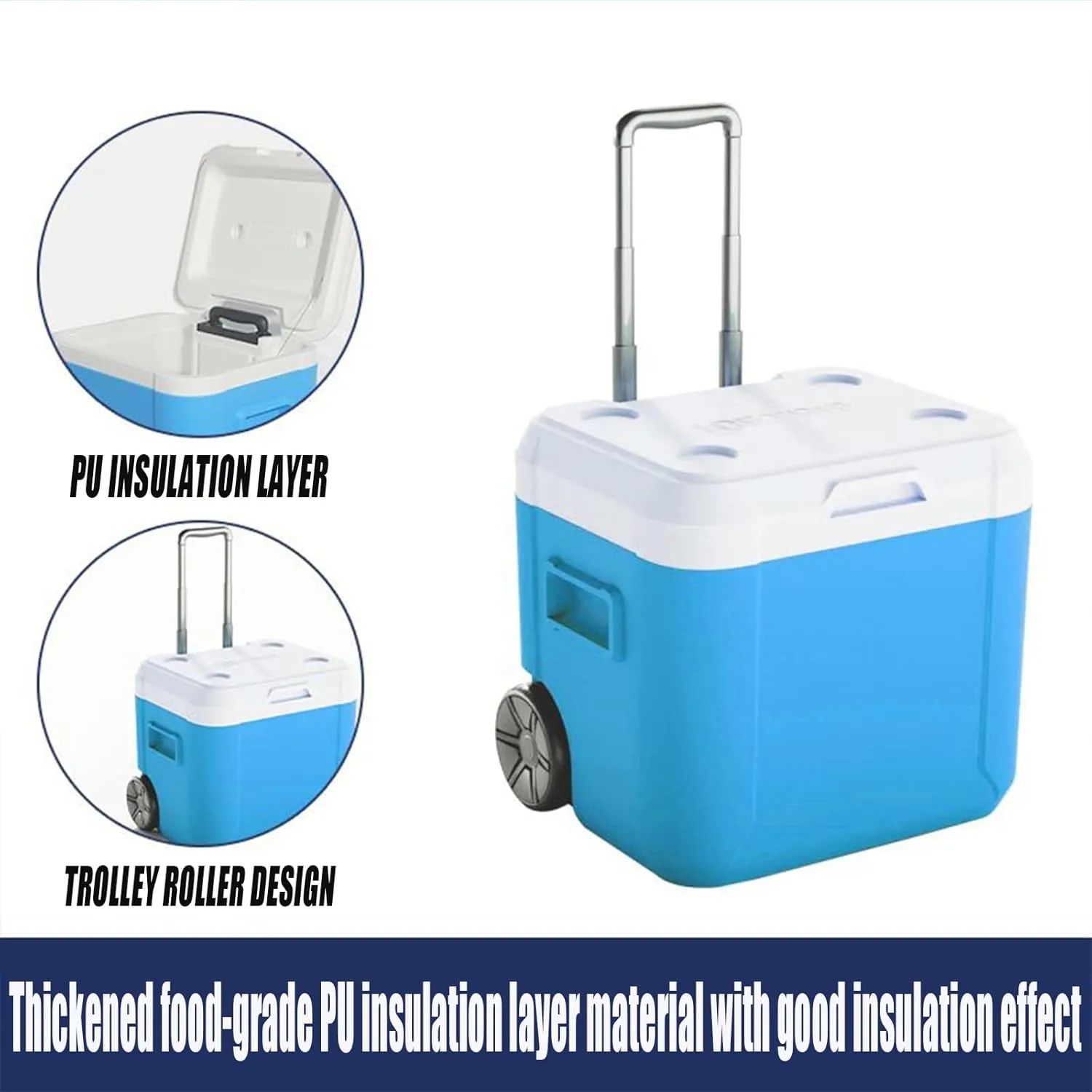 Car Camping Coolers for Lamborghini Concept/Countach/Huracán/Revuelto/Temerario, Leak Proof Cooler, Portable Lightweight Ice Chest Box, Compartments Waterproof Insulated Bag,A-Blue