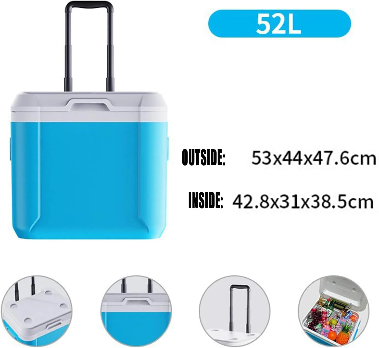 Car Camping Coolers for Volvo EC40/EM90/EX30/EX90, Leak Proof Cooler, Portable Lightweight Ice Chest Box, Compartments Waterproof Insulated Bag