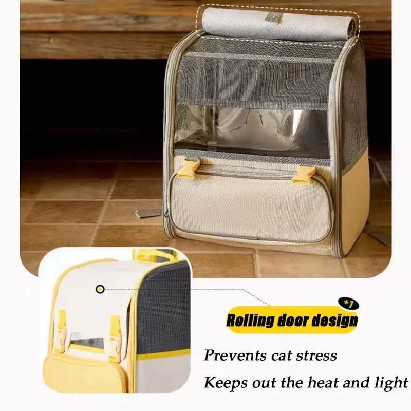 Car Cat Carrier for Smart EQ A453 2018 2019, Pet Carrier Travel Bag for Small Medium Cats with Mesh Ventilation, Breathable Foldable for Airplane, Car, Vet Visits,Grey