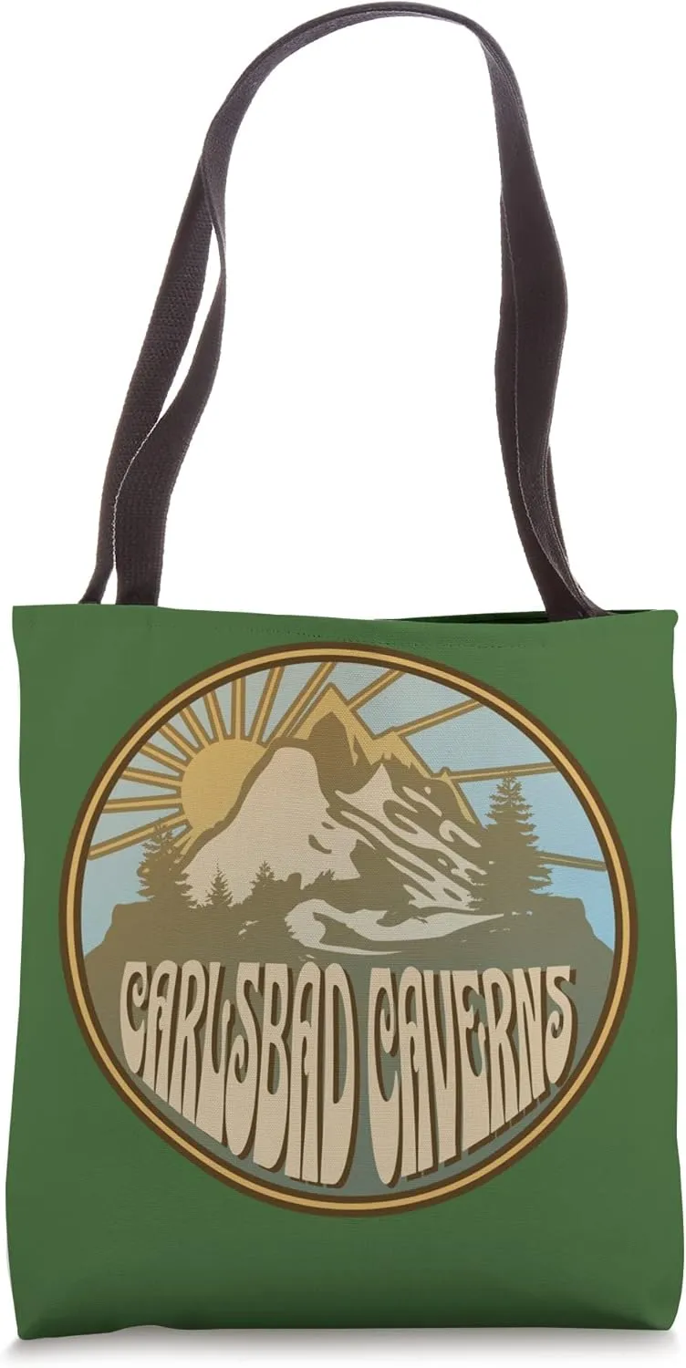 Carlsbad Caverns Nature Mountains Hiking Outdoors Retro Tote Bag