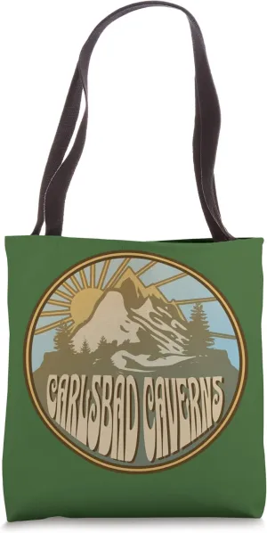 Carlsbad Caverns Nature Mountains Hiking Outdoors Retro Tote Bag