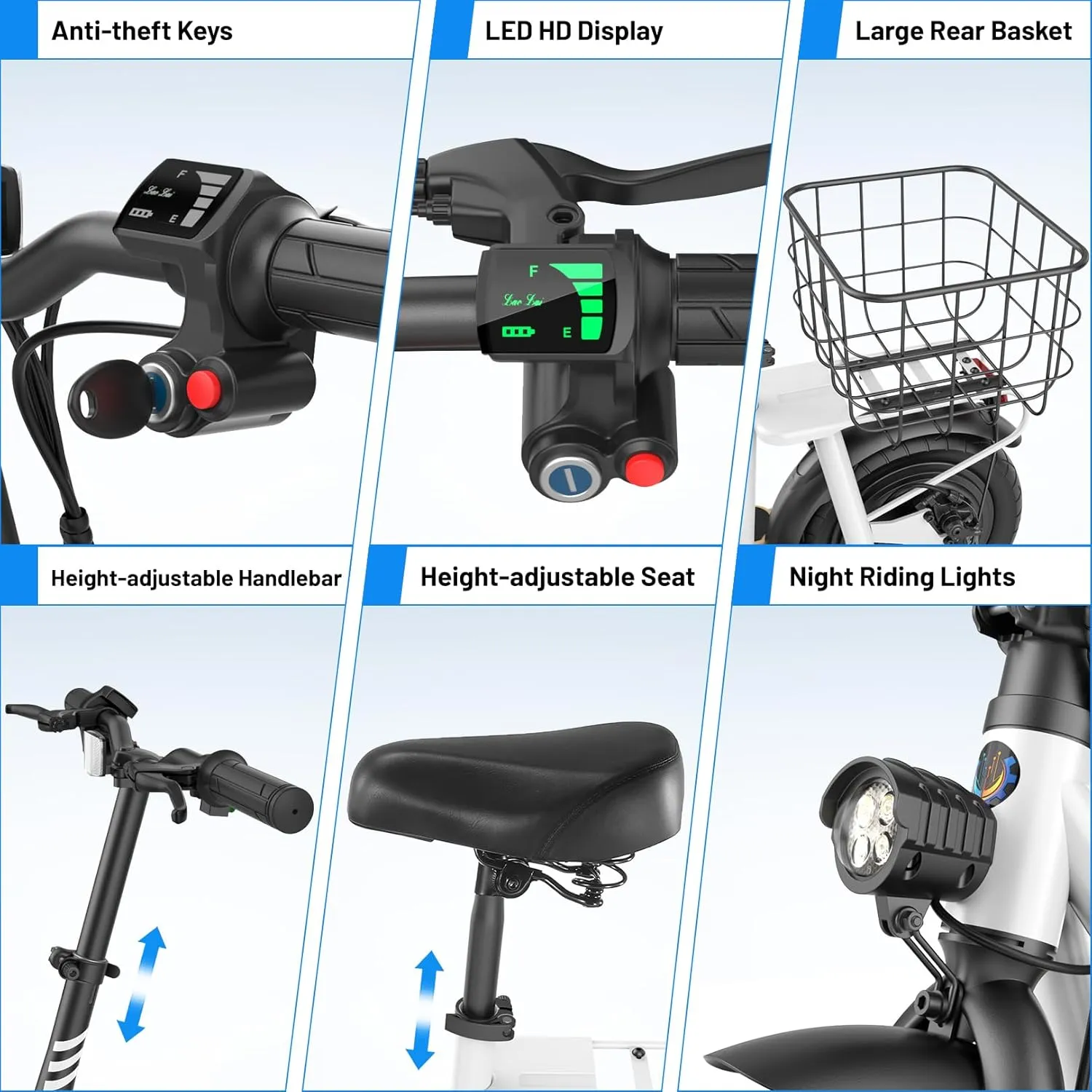 Caroma Peak 1200W Electric Scooter Adults,500Wh Battery up to 30 Miles&20MPH,Foldable Commuting E-Scooter with Detachable Chlid Seat&Basket,300lbs Max Load