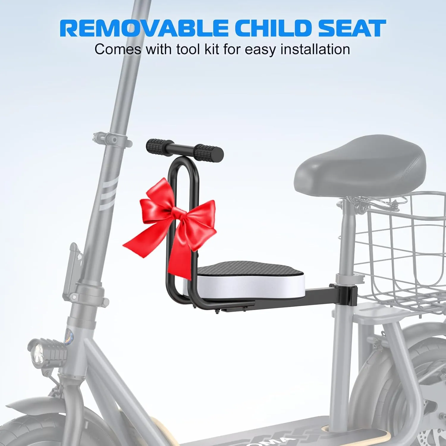 Caroma Peak 1200W Electric Scooter Adults,500Wh Battery up to 30 Miles&20MPH,Foldable Commuting E-Scooter with Detachable Chlid Seat&Basket,300lbs Max Load