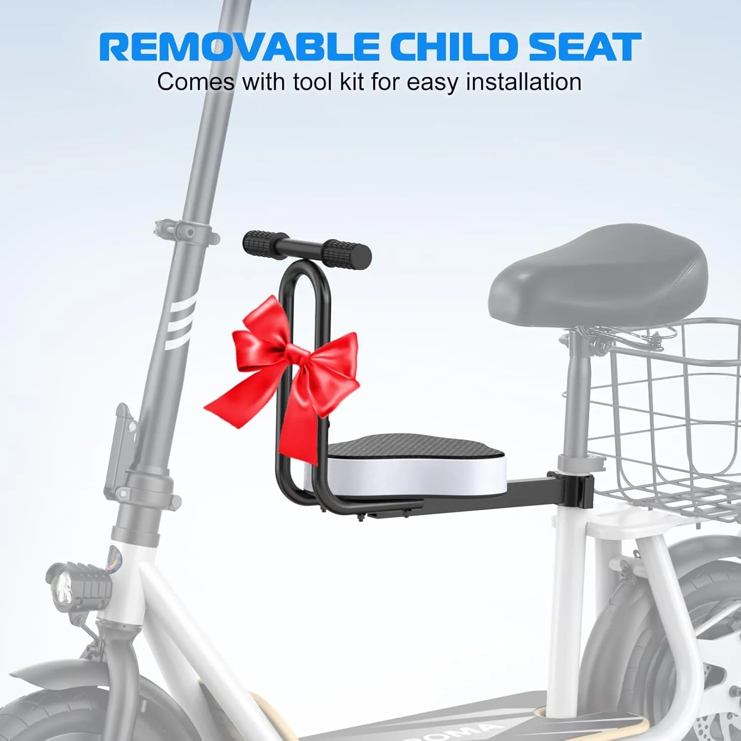 Caroma Peak 1200W Electric Scooter Adults,500Wh Battery up to 30 Miles&20MPH,Foldable Commuting E-Scooter with Detachable Chlid Seat&Basket,300lbs Max Load
