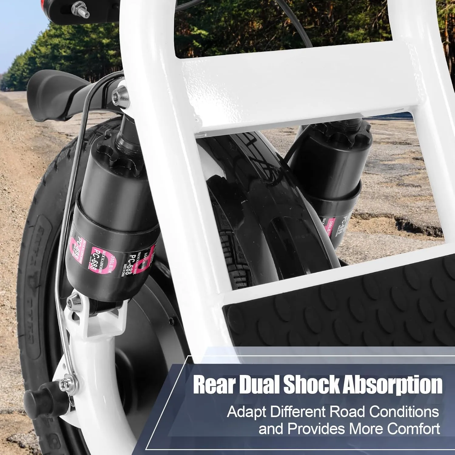 Caroma Peak 1200W Electric Scooter for Adults with Seat, 14" Fat Tire, 30 Miles Long Range& 20MPH Top Speed, Commuting with Basket & Shock Absorbing, Dual Disc Brakes Foldable Ebike