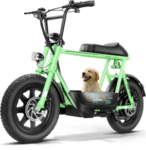 Caroma Peak 819W Electric Scooters with Seat for Adults, 16" Fat Tire for All-Terrain, Commuter Ebike for Adults&Teens, Motorcycle Style