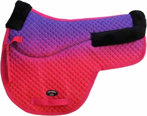 CHALLENGER Horse Cotton Quilted Fur Padded Trail Contoured English Saddle Pad Ombre 72166
