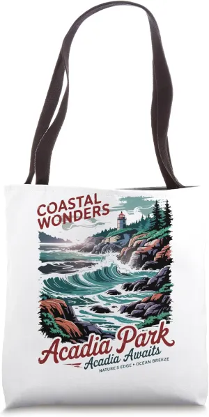 Coastal Cliffs Main USA Acadia National Park Tote Bag