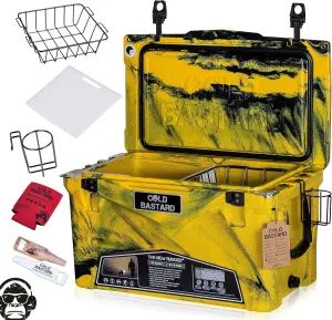 COLD BASTARD COOLERS 45QT Cold Bastard Rugged  CAMO Yellow Best Premium Ice Chest Cooler Accessories Free S&H(CB45-CY)