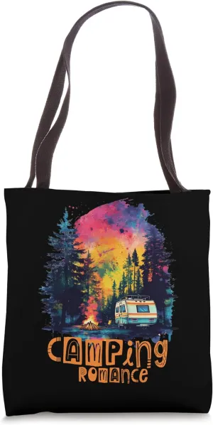 Colorful Artistic Caravan Camping Romance Camp Life Camper Tote Bag