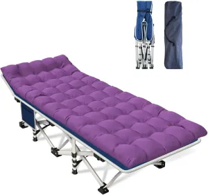Comfortable Camping Cot with Mattress - Portable Sleeping Bed for Outdoor Adventures, Lightweight, Foldable Design, Ideal for Hiking, Camping, and Travel