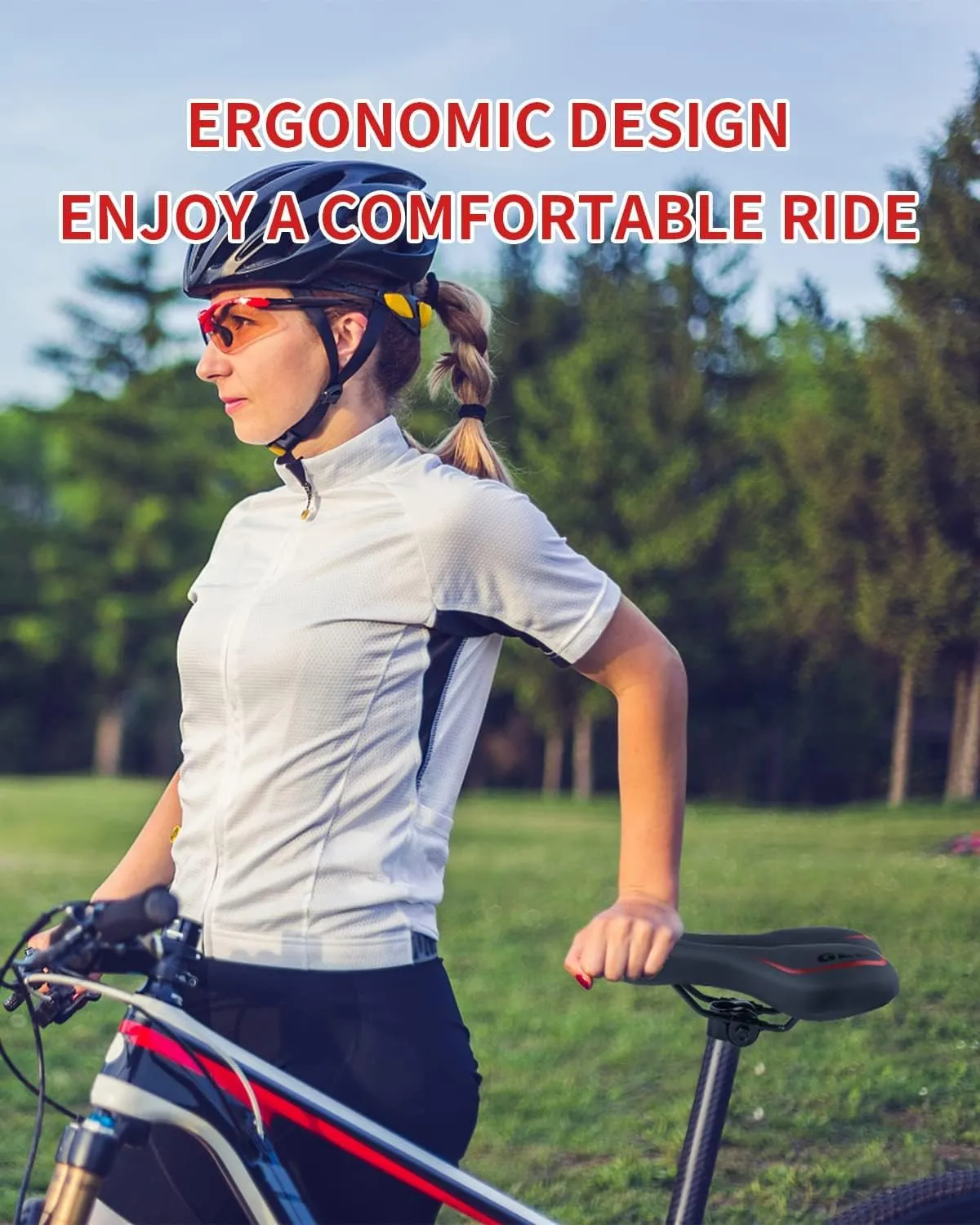 Comfortable MTB Gel Seat Mountain Bike Saddle MTB Saddle Mountain Bike Seat Gel Bikes Seats Breathable & Soft & Waterproof Bike Saddle Cushion for Men and Women