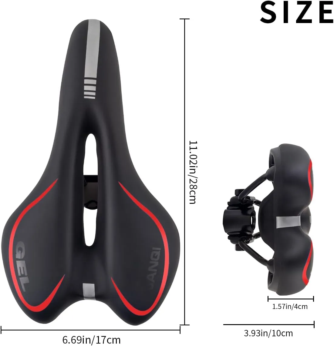 Comfortable MTB Gel Seat Mountain Bike Saddle MTB Saddle Mountain Bike Seat Gel Bikes Seats Breathable & Soft & Waterproof Bike Saddle Cushion for Men and Women