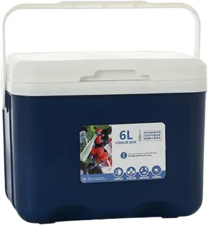 Cooler Box Ice Box for Freeze/Hot Food with Handle 6L Insulated Box Ice Chest Small for Boat Picnic Camping Fishing Food