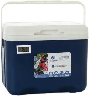 Cooler Box Insulated Box Personal Cold Storage Portable 6L Ice Chest Small Hard Ice Box for Beach Boat Barbecue Camping Food