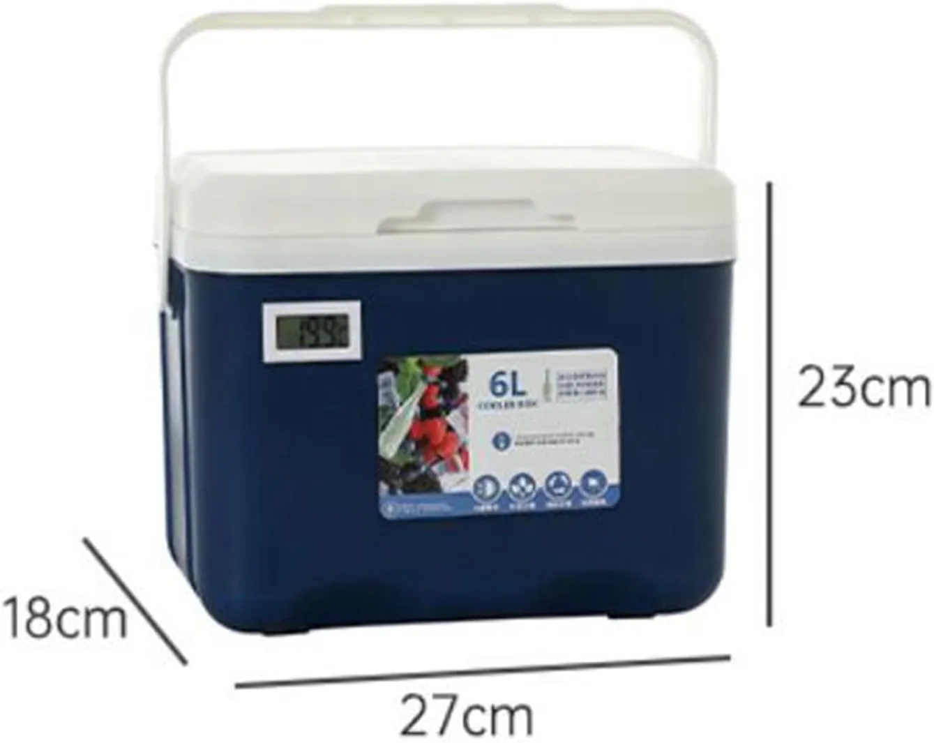 Cooler Box Insulated Box Personal Cold Storage Portable 6L Ice Chest Small Hard Ice Box for Beach Boat Barbecue Camping Food