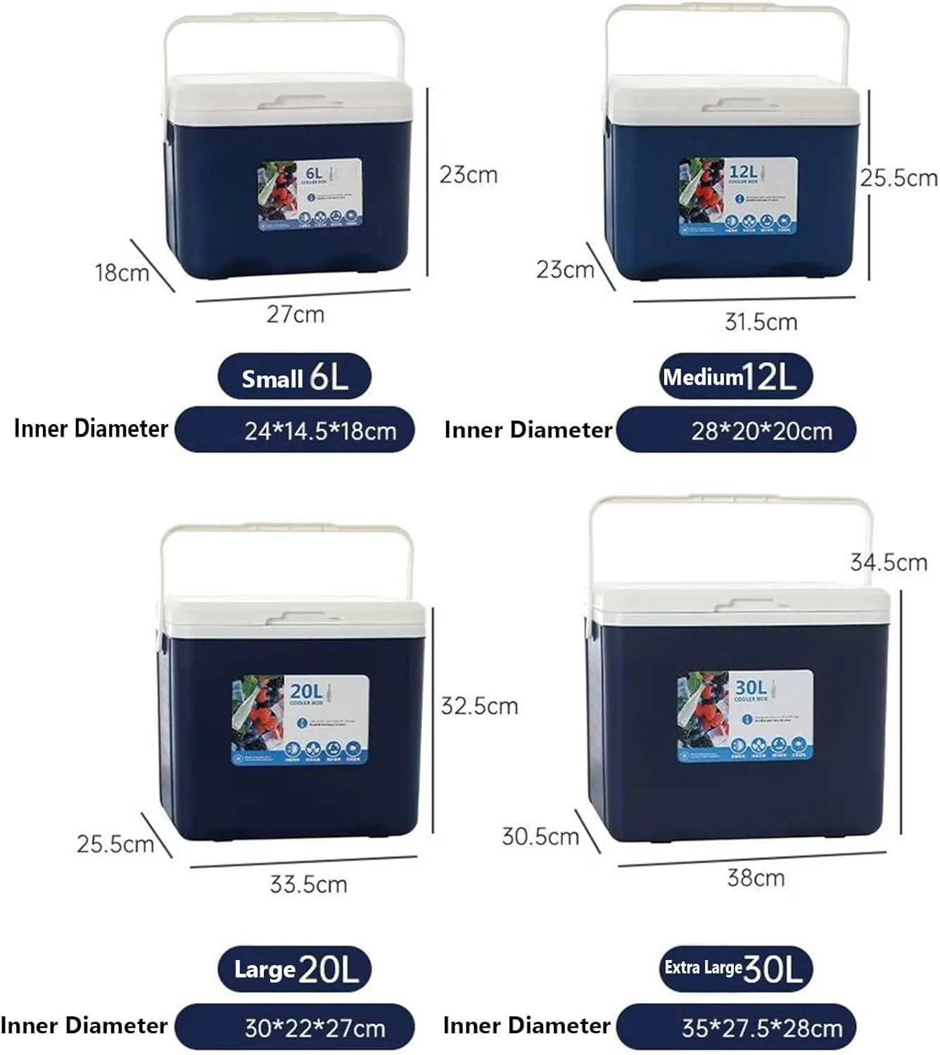 Cooler for Ferrari 12 Cilindri/296 GTB/812 Superfast/Daytona SP3/F8 Tributo Insulated Hard Ice Box Large High-Performance Storage Box Portable Cool Picnic Box Festival,B-38 * 30.5 * 34.5cm