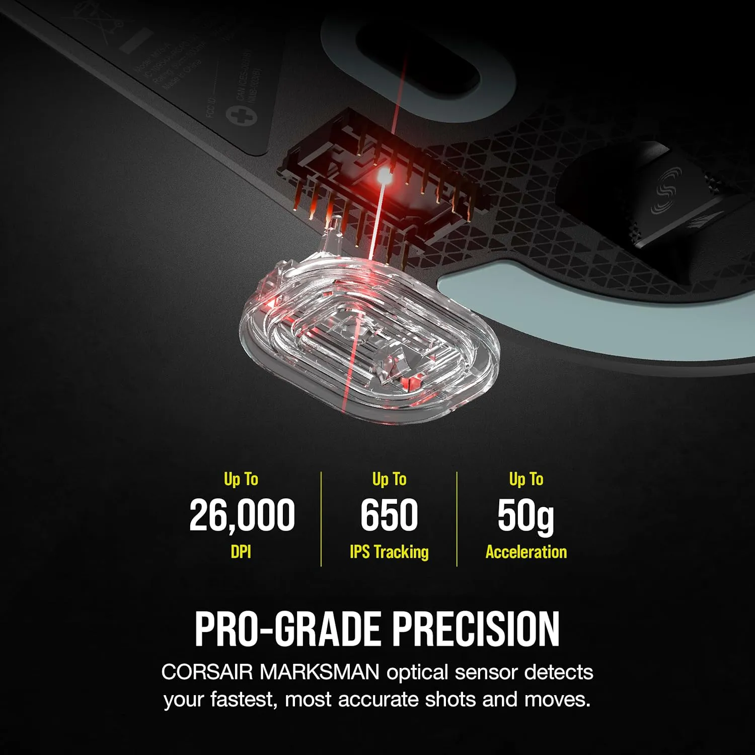 Corsair M75 AIR Wireless Ultra Lightweight Gaming Mouse – 2.4GHz & Bluetooth – 26,000 DPI – Up to 100hrs Battery – iCUE Compatible – Black