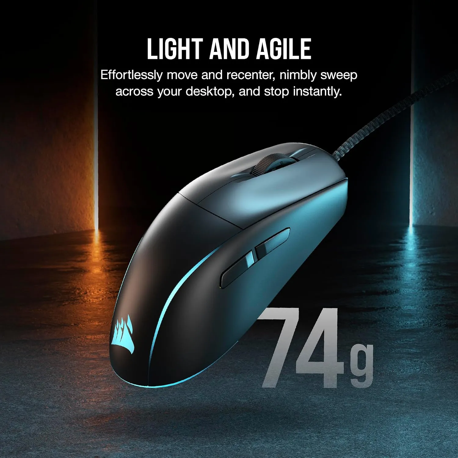 Corsair M75 Wired RGB Lightweight FPS Gaming Mouse – 26,000 DPI – Swappable Side Buttons – PC – Black