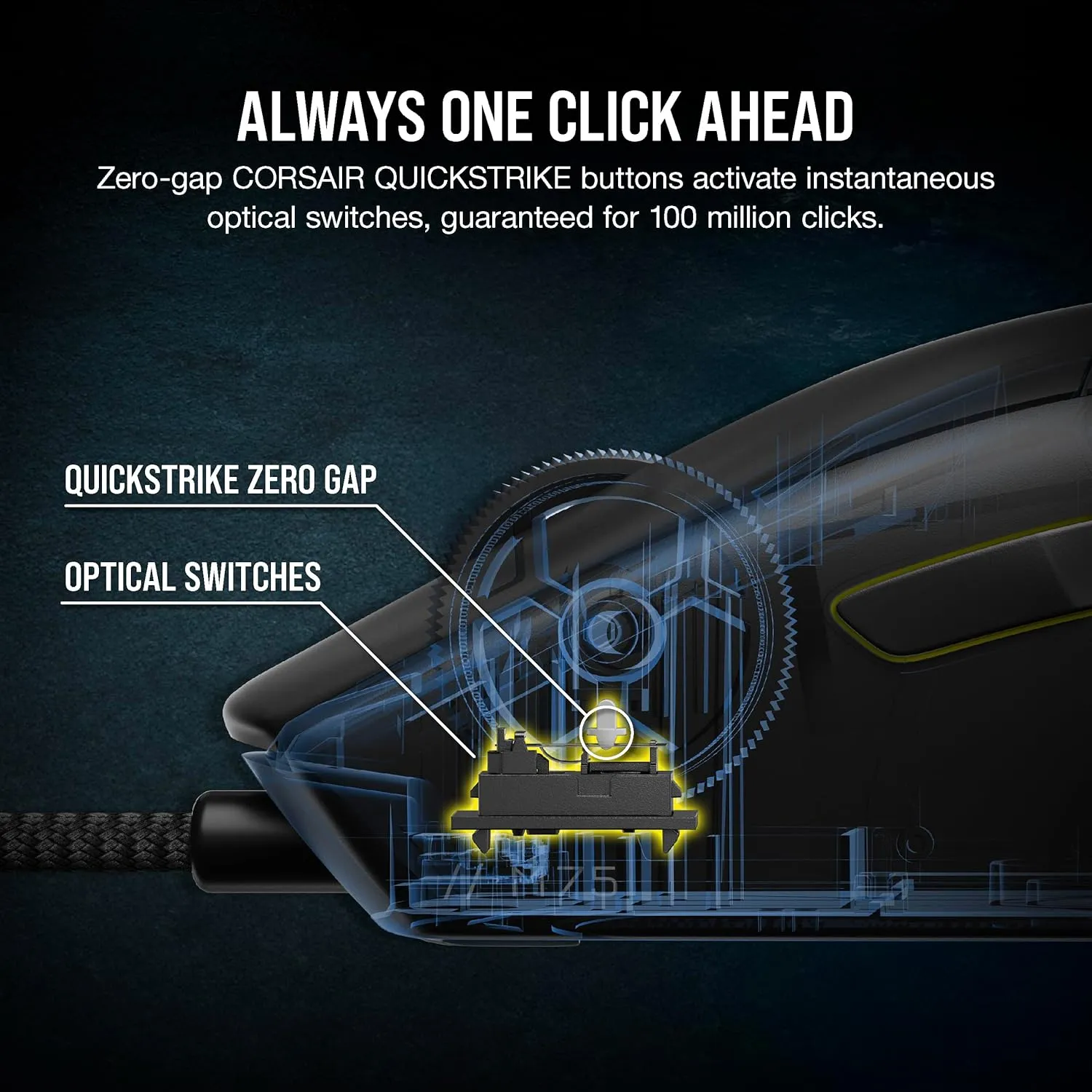 Corsair M75 Wired RGB Lightweight FPS Gaming Mouse – 26,000 DPI – Swappable Side Buttons – PC – Black