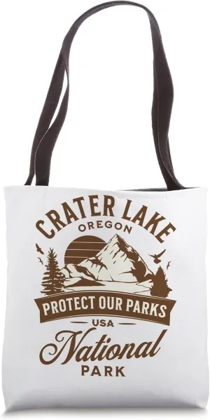 Crater Lake National Park Oregon Hike Outdoors Vintage Tote Bag