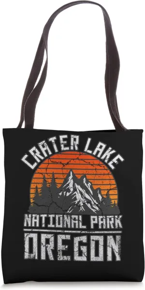 Crater Lake Oregon Nature Hiking Mountains Outdoors Vintage Tote Bag