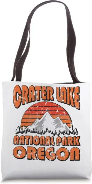 Crater Lake Oregon Nature Hiking Mountains Outdoors Vintage Tote Bag