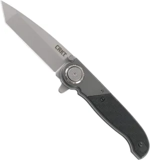 CRKT M40-02 EDC Folding Pocket Knife: Compact Everyday Carry, Bead Blast Blade, Flipper Open, Deadbolt Lock, Aluminum & Glass Reinforced Nylon Handle, Reversible Pocket Clip