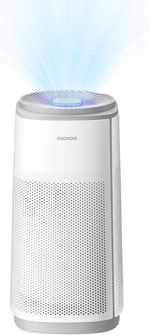 CUCKOO True HEPA Air Purifier for Large Room Up to 2,256 sq. ft., Advanced 5-Stage Filter with UV-C Light and Activated Carbon, Air Purifiers for Home with Quiet Sleep Mode, White (CAC-K1910FW)